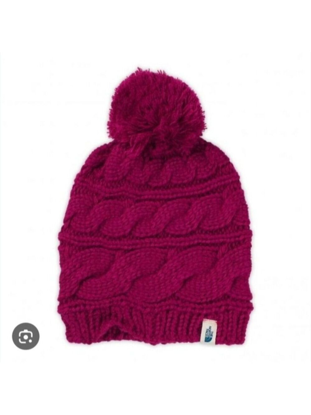 THE NORTH FACE | Women's Triple Cable Beanie Hat Pom Pom Red